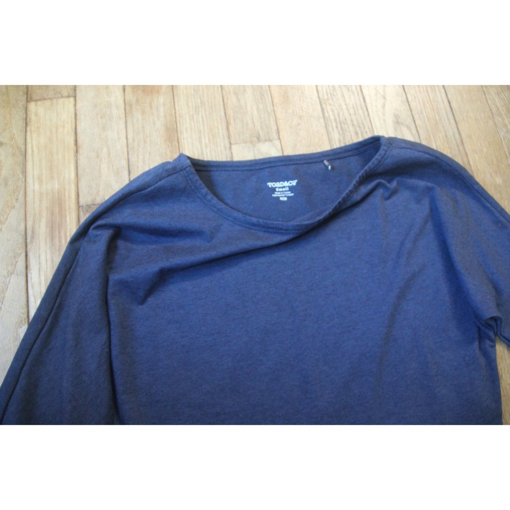 Toad&Co Mizdress Blue Knit Fit and Flare‎ Casual Dress 3/4 Sleeve Career - Picture 4 of 7